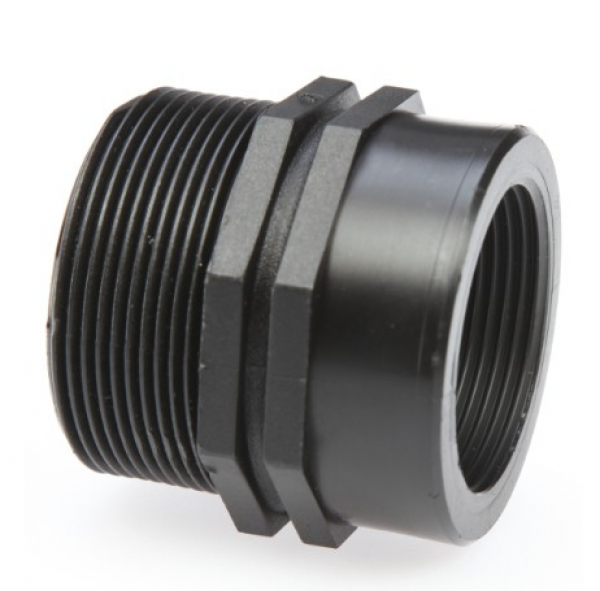 PP 1 ½" x 1 ¼" Reduktion, lang AG/IG